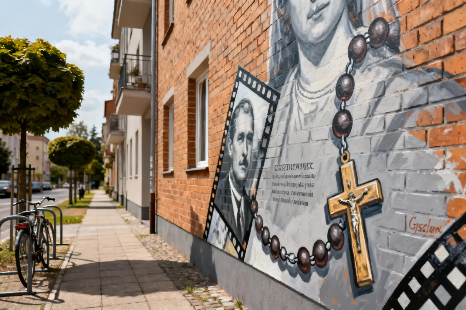 mural Paciorki jednego różańca Giszowiec — mural upamiętnia film Kazimierza Kutza