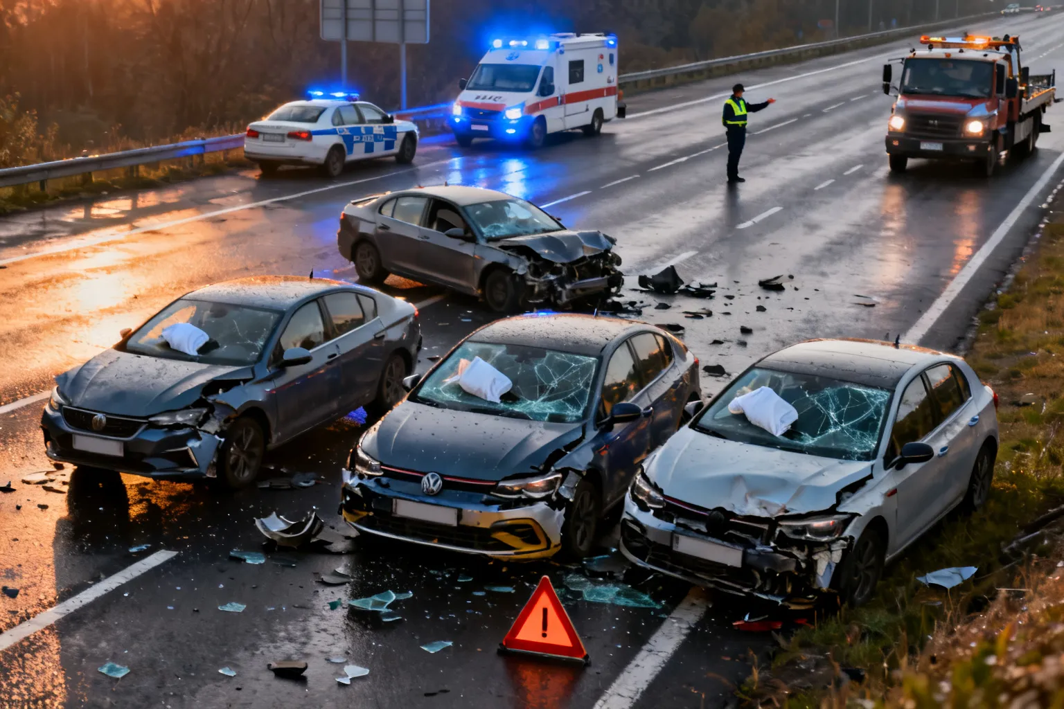 Zderzenie pięciu samochodów na DK81 w Katowicach — duże utrudnienia w kierunku Mikołowa