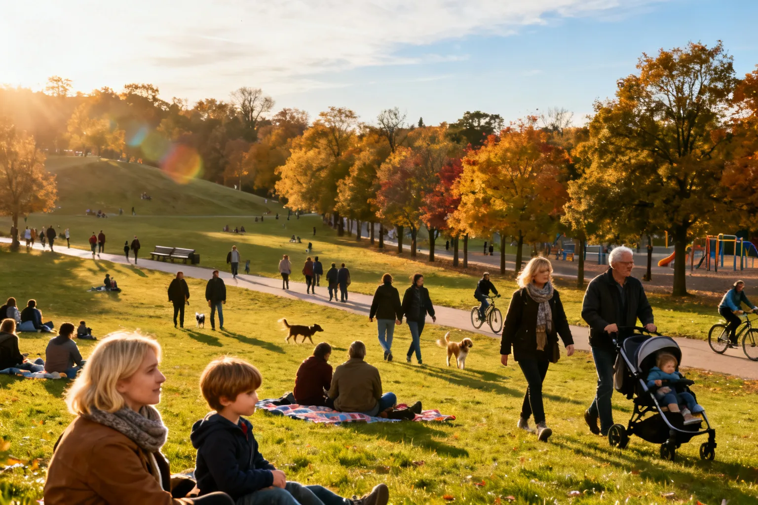 Tłumy Park Śląski Chorzów 4 października — słoneczna niedziela w parku