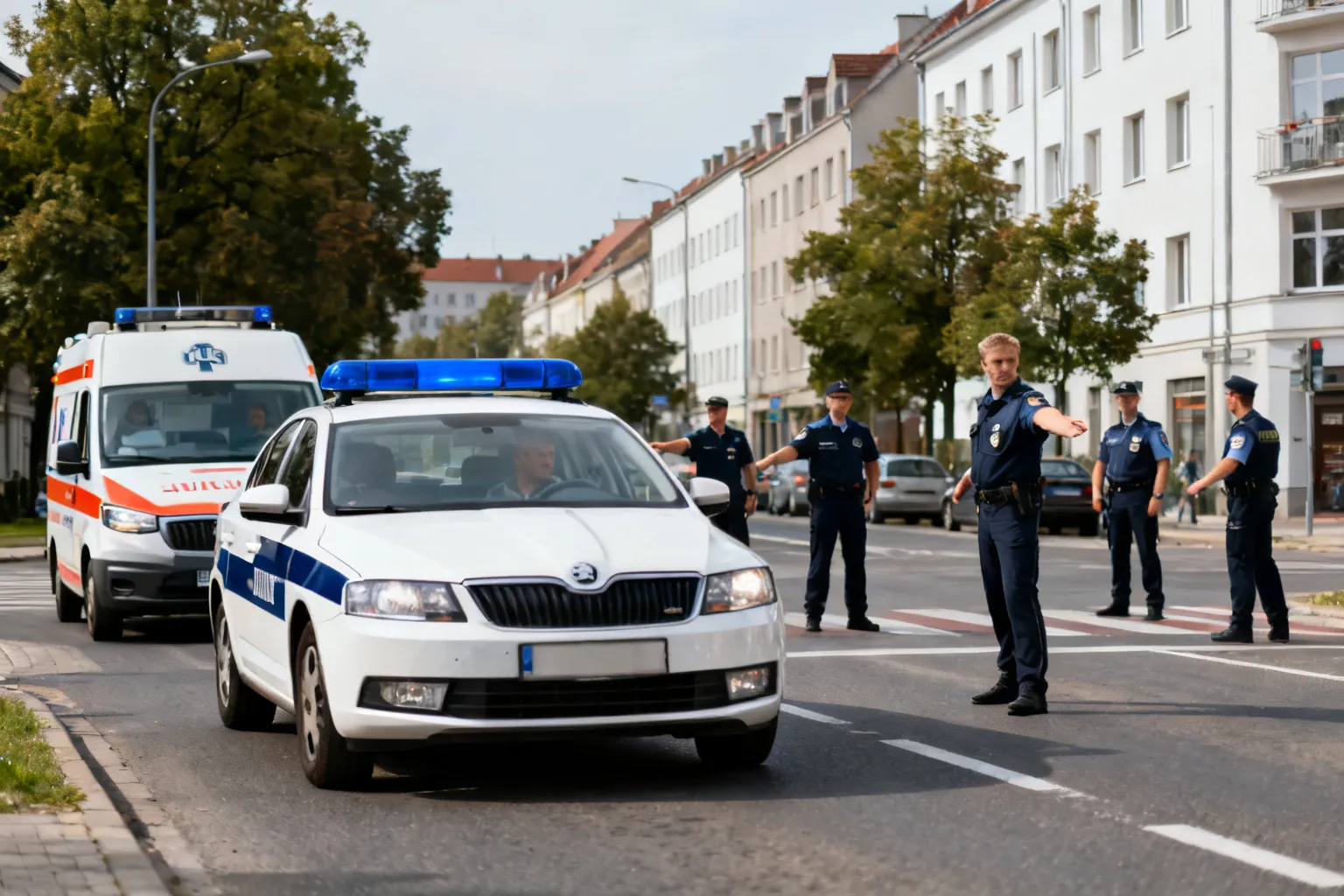 Policjanci z Pyrzowic eskortowali karetkę z ciężko chorym pacjentem
