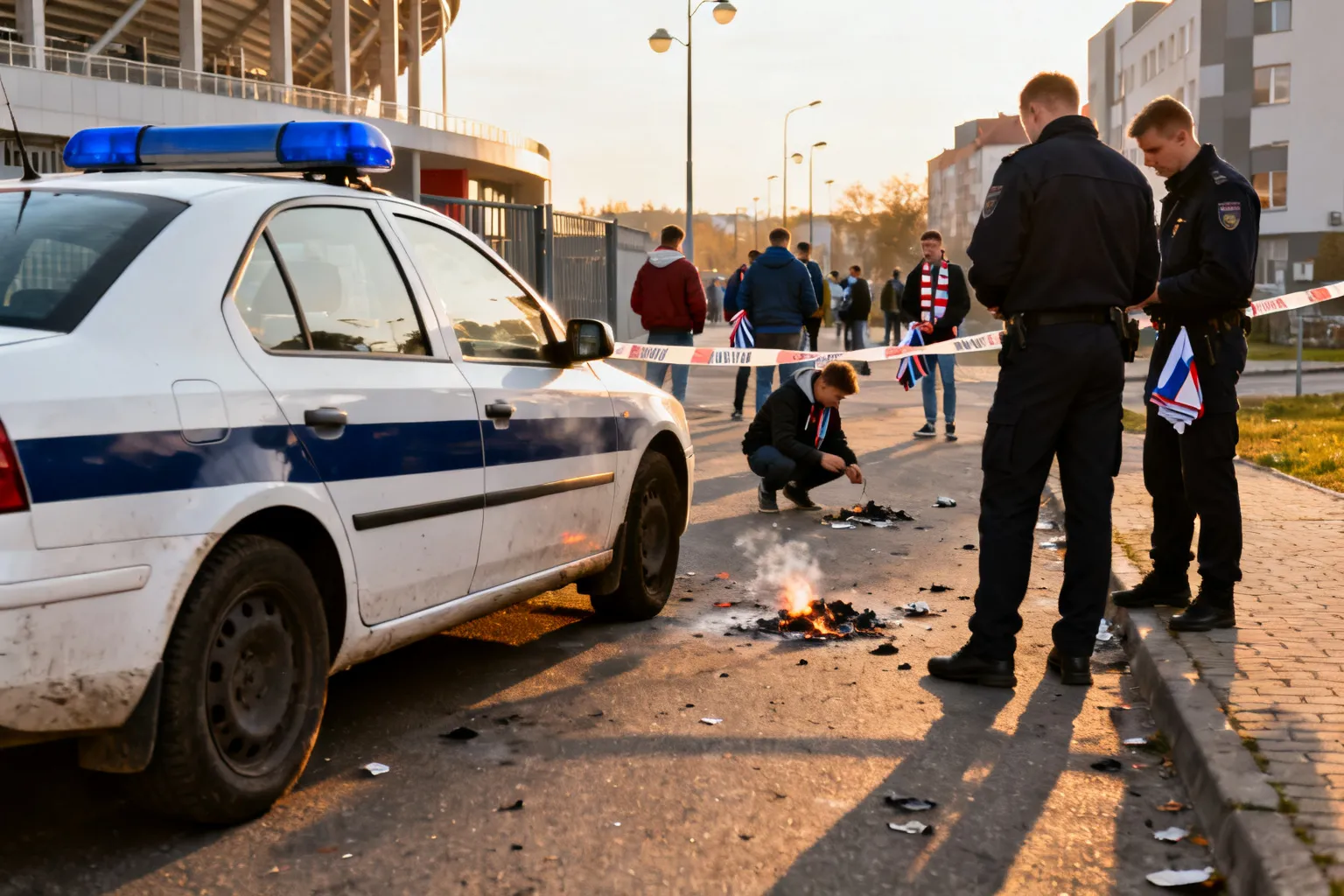 Pirotechnika na meczu GKS Katowice — policja ustala sprawców