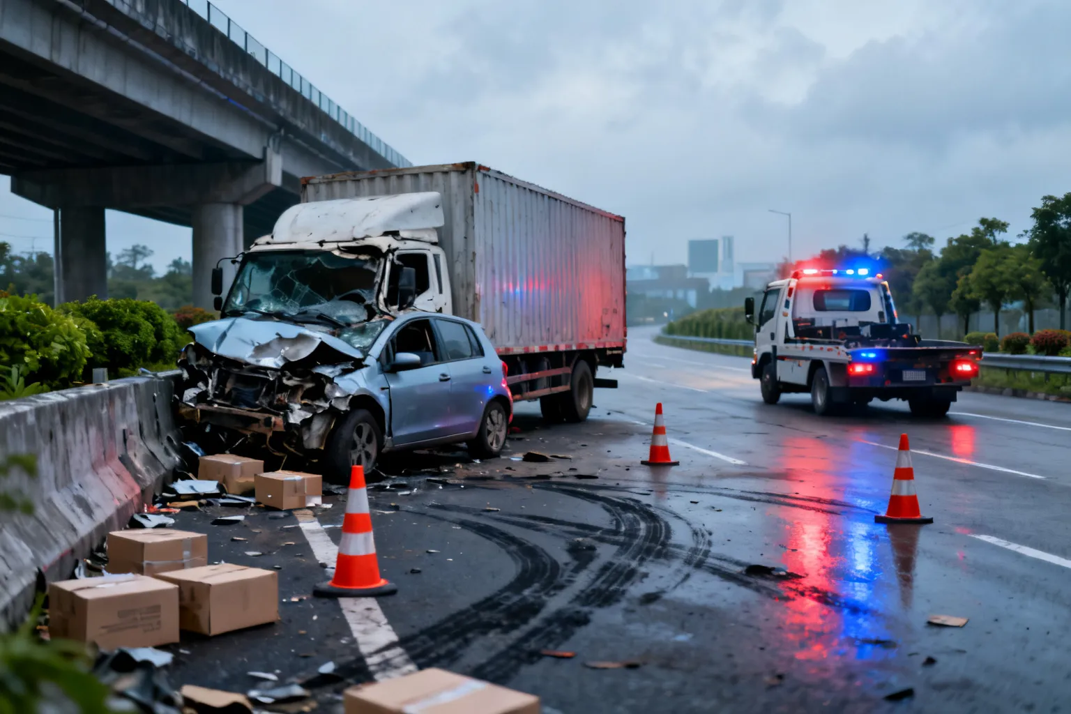 Wypadek S1 Radziechowy‑Wieprz — zderzenie z ciężarówką zablokowało węzeł Browar