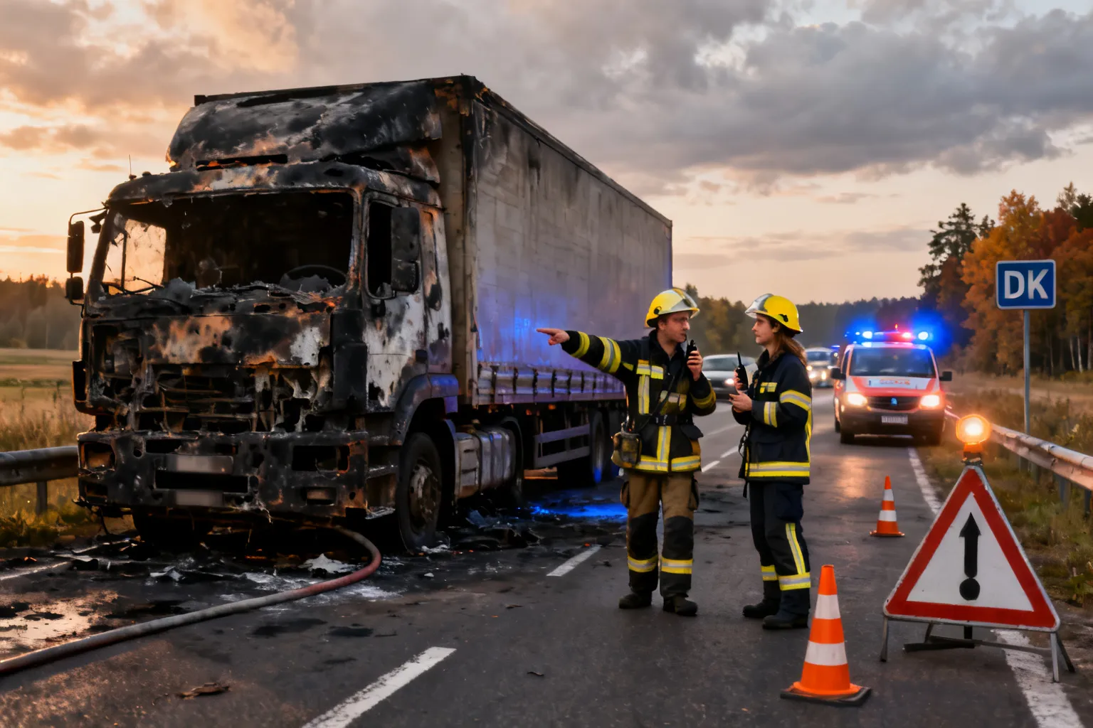 Pożar ciężarówki DK78 Zawiercie-Kromołowo — objazdy i ruch wahadłowy