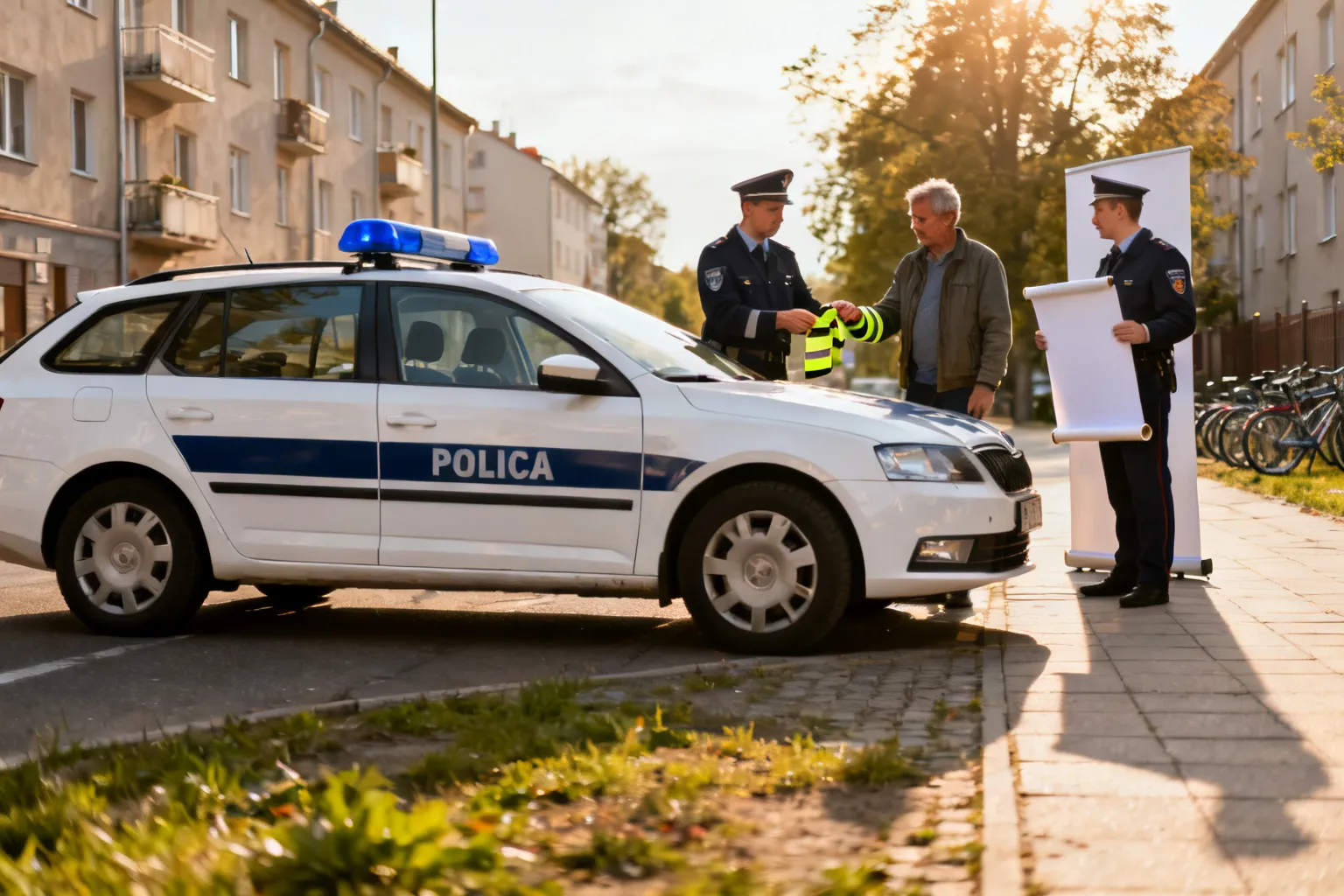 Śląska drogówka i Jarosław Szeja zainaugurowali akcję 'Świeć Przykładem - Noś Odblaski'