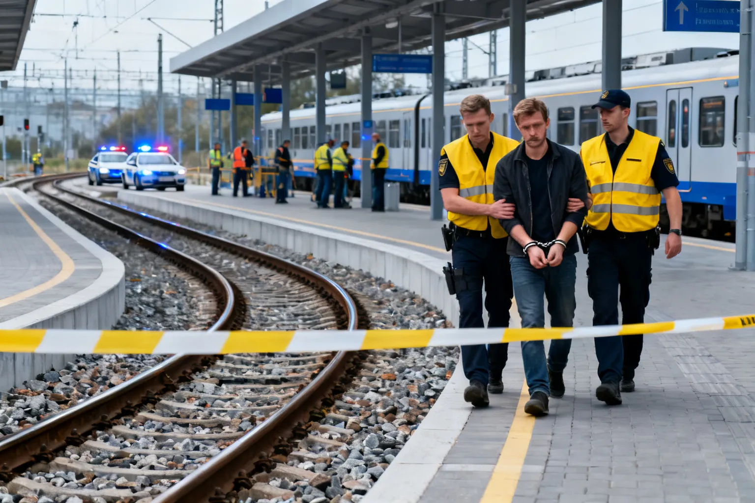 Uszkodzenie infrastruktury kolejowej w Katowicach. Zatrzymano dwóch mężczyzn