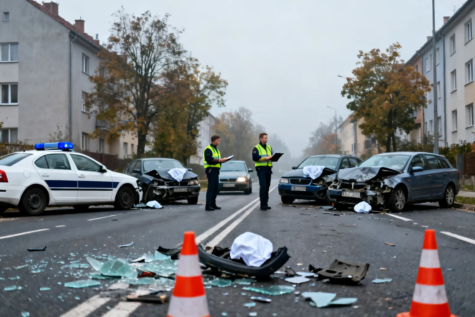 Cztery samochody zderzyły się rano na ul. Murckowskiej w Katowicach